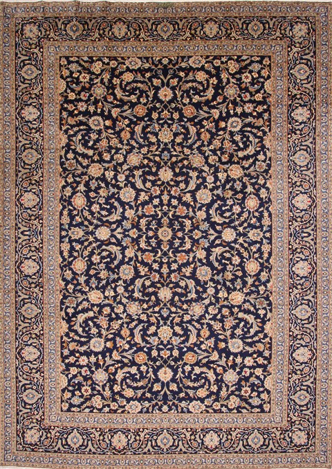 Kashan Beige Hand Knotted 100 X 140  Area Rug 254-29319 Image 0