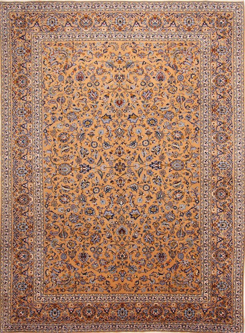 Kashan Blue Hand Knotted 99 X 131 Area Rug 254-29322 Image 0