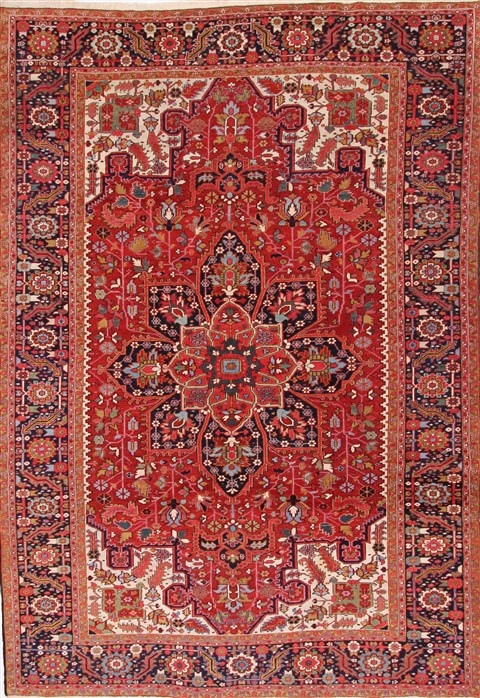Heriz Blue Hand Knotted 82 X 119 Area Rug 254-29325 Image 0