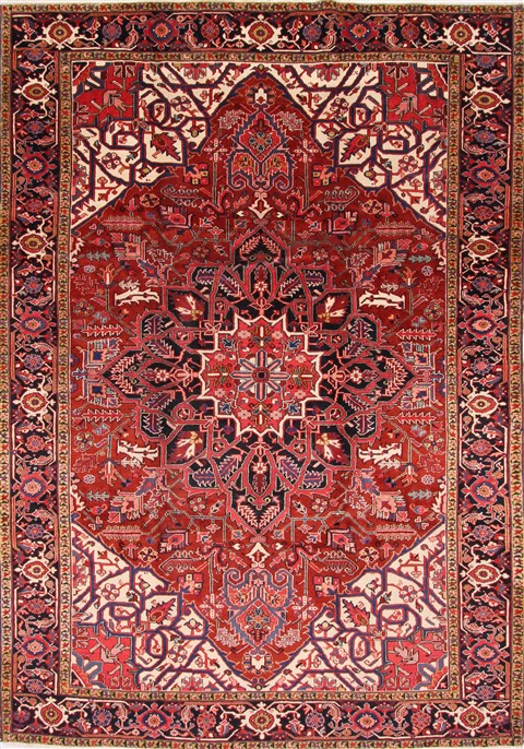 Heriz Blue Hand Knotted 86 X 122  Area Rug 254-29326 Image 0