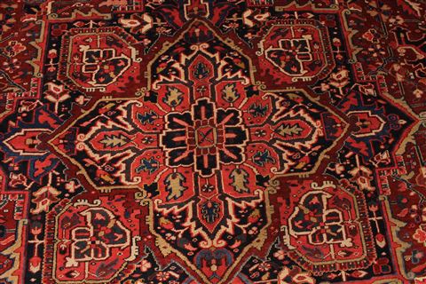 Heriz Red Hand Knotted 96 X 126 Area Rug 254-29327 Image 7