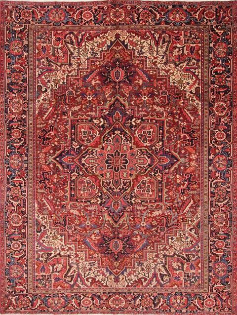 Heriz Red Hand Knotted 96 X 126 Area Rug 254-29327 Image 0