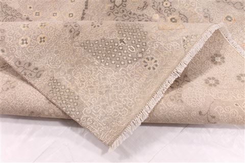 Modern Grey Square Hand Knotted 810 X 101 Area Rug 254-29332 Image 7