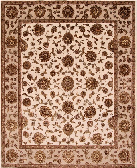 Mahal Beige Hand Knotted 81 X 101  Area Rug 254-29337 Image 0