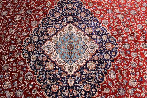 Qum Red Hand Knotted 98 X 130 Area Rug 254-29340 Image 6