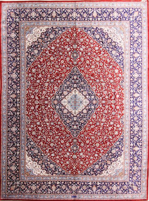 Qum Red Hand Knotted 98 X 130 Area Rug 254-29340 Image 0