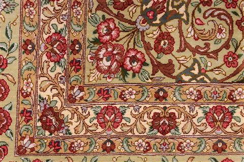 Qum Beige Hand Knotted 910 X 133 Area Rug 254-29341 Image 1