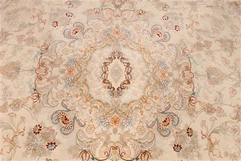 Tabriz Beige Hand Knotted 910 X 135 Area Rug 254-29342 Image 7