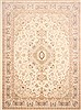 Tabriz Beige Hand Knotted 910 X 135  Area Rug 254-29342 Thumb 0