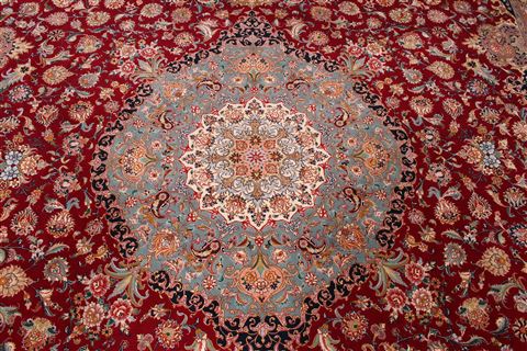 Tabriz Blue Hand Knotted 100 X 132 Area Rug 254-29346 Image 8