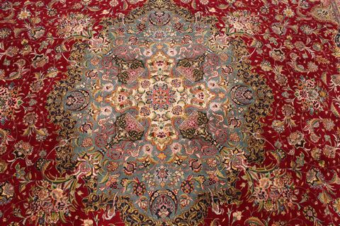 Tabriz Beige Hand Knotted 100 X 130 Area Rug 254-29348 Image 7