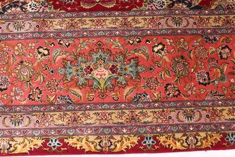 Tabriz Beige Hand Knotted 100 X 130 Area Rug 254-29348 Image 8