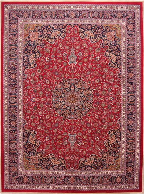 Mashad Red Hand Knotted 910 X 131 Area Rug 254-29349 Image 0