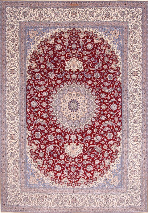 Nain Beige Hand Knotted 100 X 144 Area Rug 254-29355 Image 0