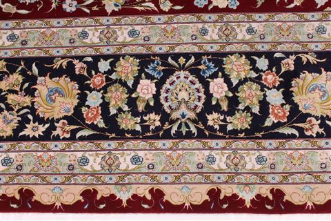 Tabriz Green Hand Knotted 910 X 135 Area Rug 254-29356 Image 8