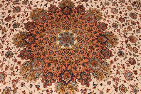Tabriz Purple Hand Knotted 101 X 139 Area Rug 254-29359 Image 7