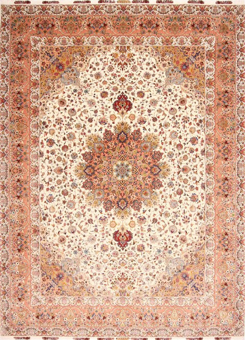 Tabriz Purple Hand Knotted 101 X 139 Area Rug 254-29359 Image 0