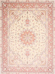 Persian Tabriz Purple Rectangle 10x14 ft Wool Carpet 29362