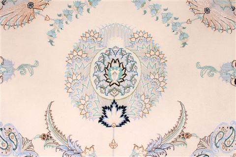 Tabriz White Hand Knotted 99 X 132 Area Rug 254-29363 Image 4