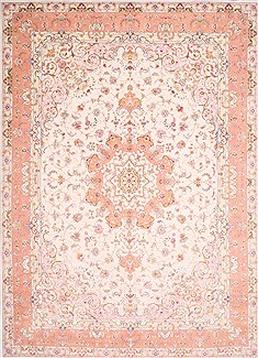 Persian Tabriz Purple Rectangle 10x13 ft Wool Carpet 29365
