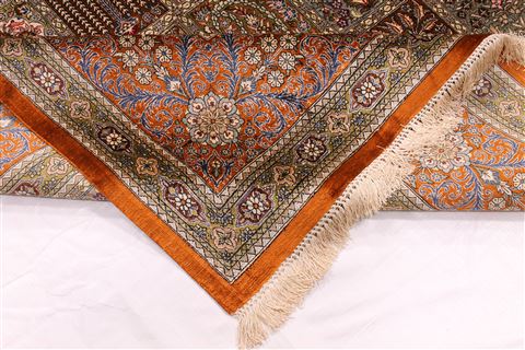 Qum Green Hand Knotted 99 X 132 Area Rug 254-29367 Image 10