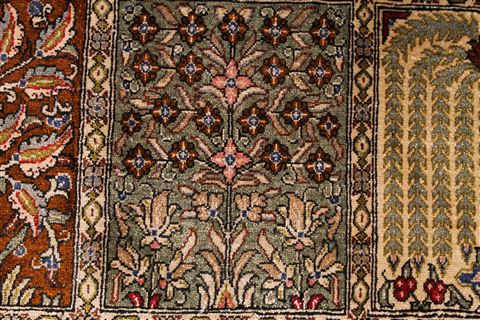 Qum Green Hand Knotted 99 X 132 Area Rug 254-29367 Image 6
