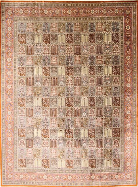Qum Green Hand Knotted 99 X 132 Area Rug 254-29367 Image 0