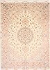 Tabriz Beige Hand Knotted 910 X 136  Area Rug 254-29368 Thumb 0
