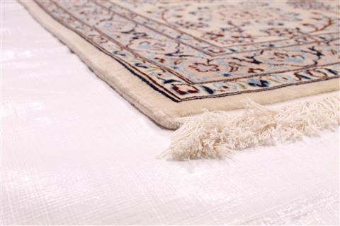 Nain Beige Hand Knotted 103 X 136 Area Rug 254-29369 Image 1