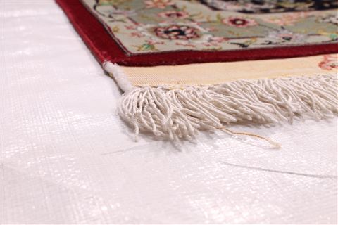 Tabriz Green Hand Knotted 910 X 133 Area Rug 254-29370 Image 1