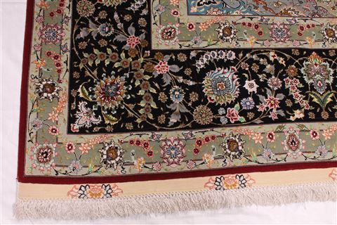 Tabriz Green Hand Knotted 910 X 133 Area Rug 254-29370 Image 2
