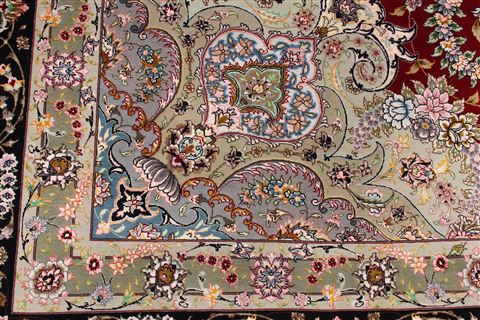 Tabriz Green Hand Knotted 910 X 133 Area Rug 254-29370 Image 5