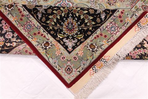 Tabriz Green Hand Knotted 910 X 133 Area Rug 254-29370 Image 9