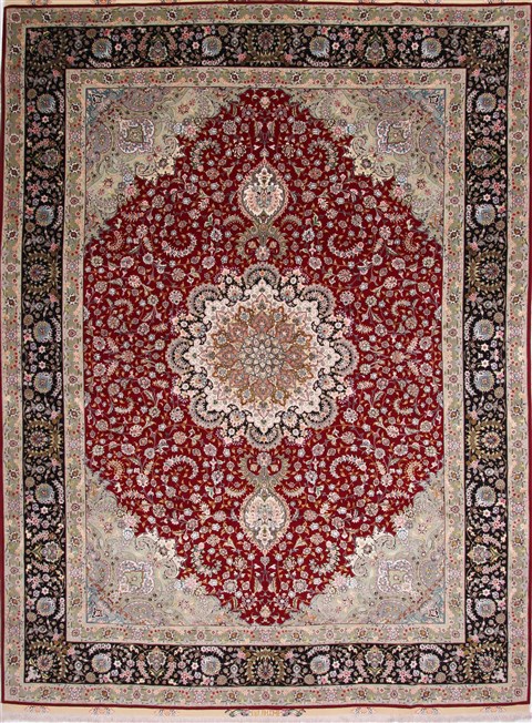 Tabriz Green Hand Knotted 910 X 133 Area Rug 254-29370 Image 0