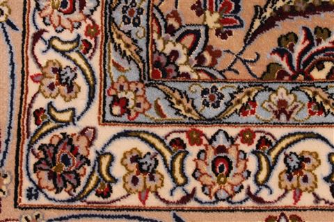 Isfahan Beige Hand Knotted 102 X 139 Area Rug 254-29371 Image 5