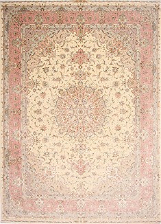 Persian Tabriz Purple Rectangle 10x13 ft Wool Carpet 29372