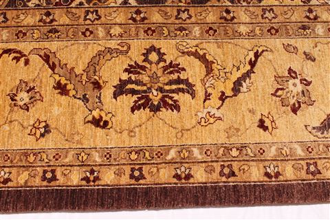 Pishavar Beige Hand Knotted 100 X 134 Area Rug 254-29373 Image 3