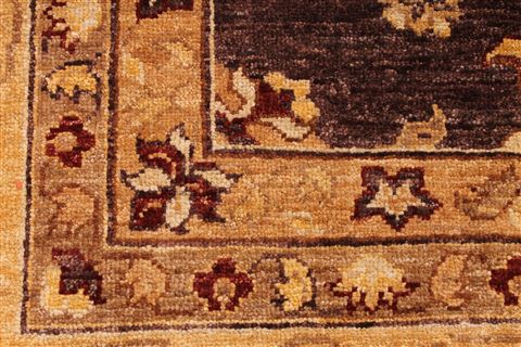 Pishavar Beige Hand Knotted 100 X 134 Area Rug 254-29373 Image 4