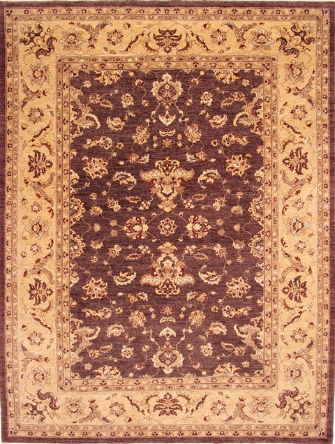 Pishavar Beige Hand Knotted 100 X 134 Area Rug 254-29373 Image 0