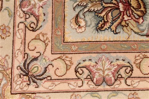 Tabriz Beige Hand Knotted 910 X 131 Area Rug 254-29374 Image 5