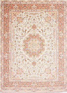 Tabriz Purple Hand Knotted 9'10" X 13'3"  Area Rug 254-29375