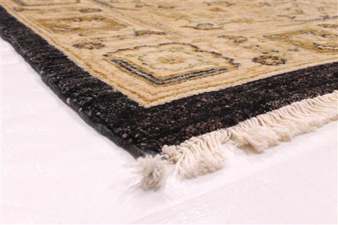 Pishavar Beige Hand Knotted 101 X 131 Area Rug 254-29377 Image 1