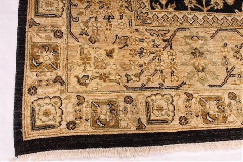 Pishavar Beige Hand Knotted 101 X 131 Area Rug 254-29377 Image 2
