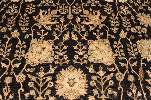 Pishavar Beige Hand Knotted 101 X 131 Area Rug 254-29377 Image 3