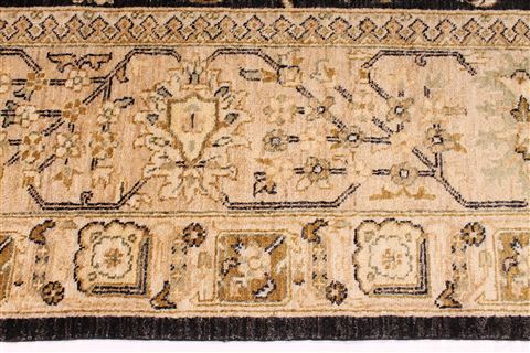Pishavar Beige Hand Knotted 101 X 131 Area Rug 254-29377 Image 4