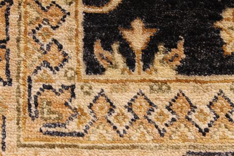 Pishavar Beige Hand Knotted 101 X 131 Area Rug 254-29377 Image 5