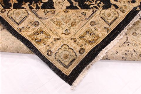 Pishavar Beige Hand Knotted 101 X 131 Area Rug 254-29377 Image 8