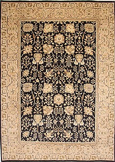 Pakistani Pishavar Beige Rectangle 10x13 ft Wool Carpet 29377