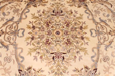 Aubusson Beige Hand Knotted 100 X 1310 Area Rug 254-29378 Image 3