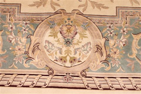 Aubusson Beige Hand Knotted 100 X 1310 Area Rug 254-29378 Image 5